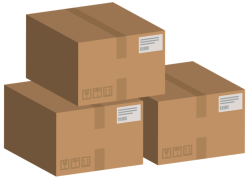 carton boxes set brown courier 4399301